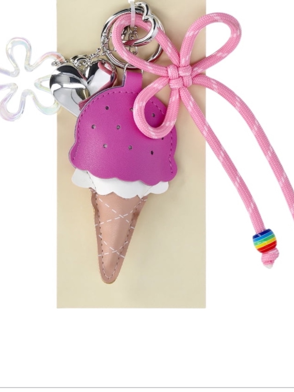 Ice Cream Cone Bag Charm - Picture 2 of 3